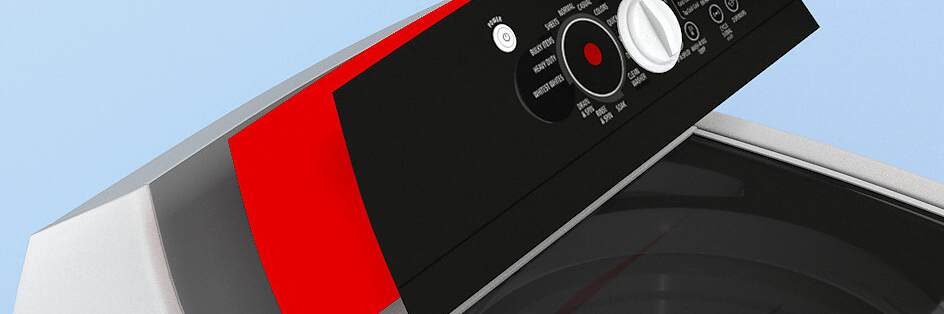 使用膠帶將薄膜開關固定至洗衣機上