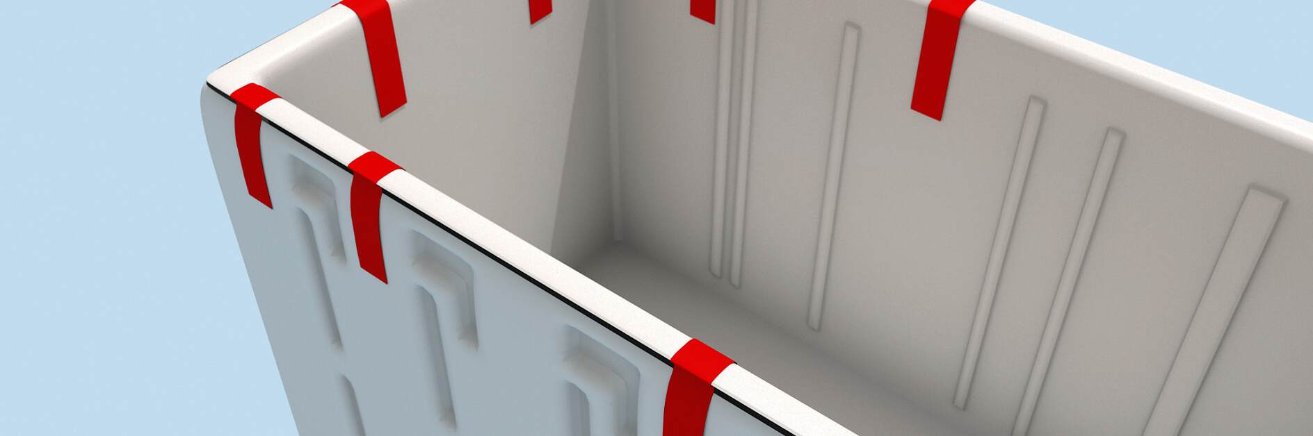 注入時，使用膠帶緊緊固定泡棉。