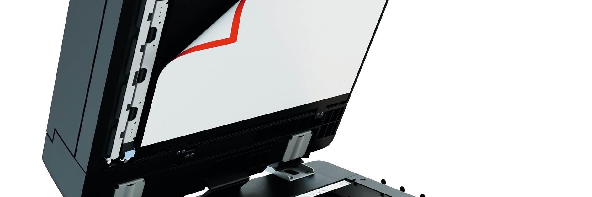 使用雙面膠帶，將文稿蓋板海綿固定到基板的背面。